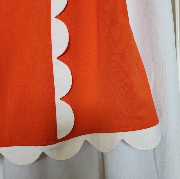 VICTORIA BECKHAM Orange Sleeveless Tunic with White trim – Women’s US L - Picture 3 of 5